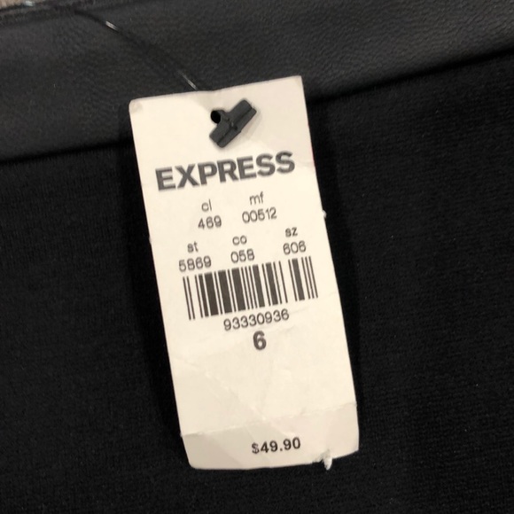 EXPRESS NWT Mini Skirt + Faux Leather Detail - Picture 5 of 7